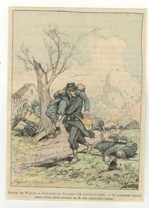 Armée Française siège de Paris Drancy 1870 gravure 1880 /B1AFc - Picture 1 of 1