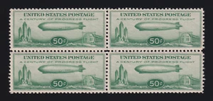 US Airmail Stamp #C18 "Baby Zeppelin" MNH Block of 4 VF to XF Centering Beauty! - Picture 1 of 2
