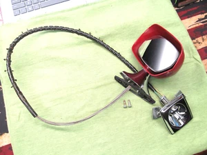1971 AMC Javelin SST LH Remote Mirror Assembly - Complete - Red & Chrome - Picture 1 of 24