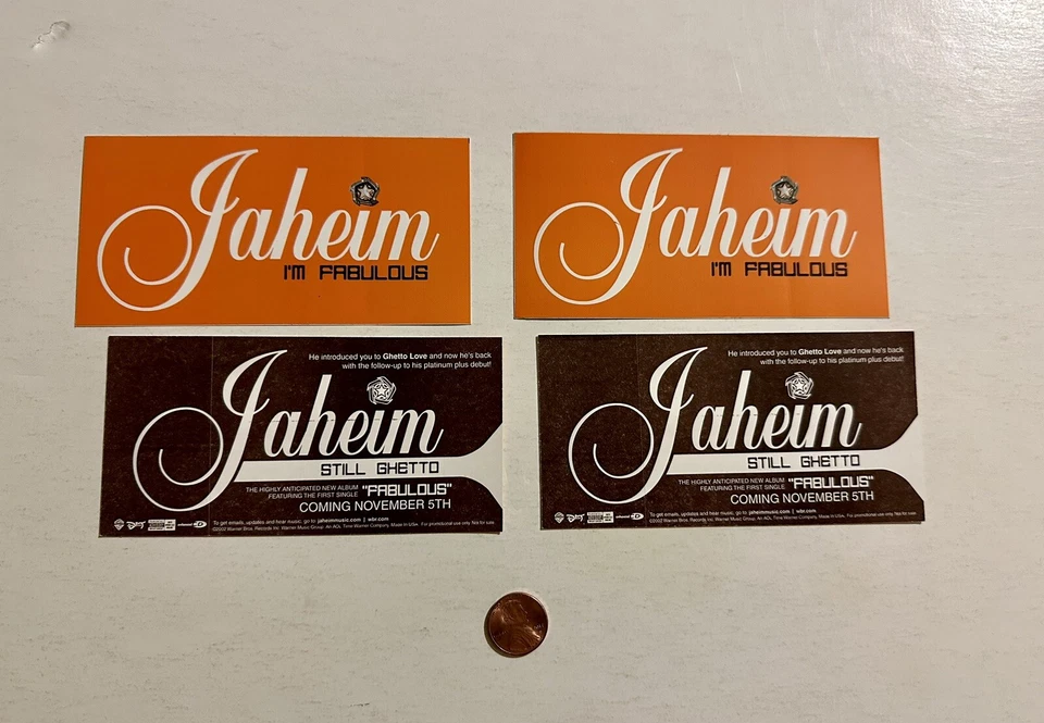 JAHEIM Still Ghetto 2 PROMO STICKERS for cd I'M FABULOUS Love Classics Struggle - Image 1 of 1
