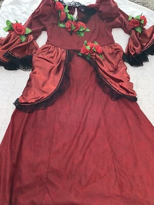 Mujer Talla Grande Día de Muertos Disfraz Vestido Rojo 2x Foto 1 de 4