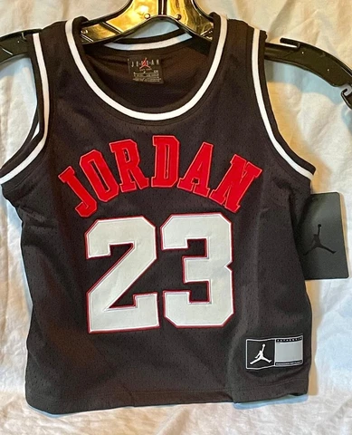 JORDAN BRAND #23 EMBROIDERED BLACK BASKETBALL JERSEY KIDS SIZE SMALL (8-10) NWT Cover