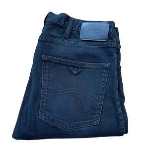 ARMANI J45 Jeans Mens Black Straight Regular 6Y6J45 Denim Stretch W33 L27 - Picture 1 of 8