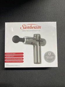 Sunbeam Compact Percussive Massage Device Handheld Massage Gun Neck Back Etc NIB - Picture 1 of 4