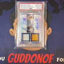 PSA AUTO 10 2020 LEAF PEARL Paragon Signatures LUC ROBITAILLE MAGIC JOHNSON 2/4