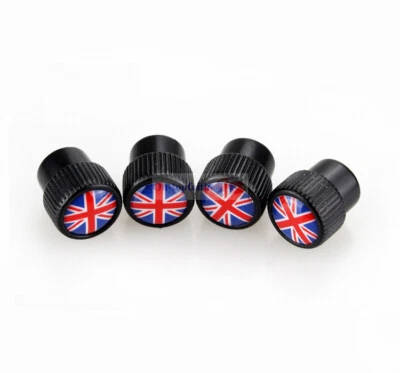 4x England Britain UK Metal Wheel Air Tyre Tire Valve Stems Caps For Mini Jaguar - Image 1 of 4