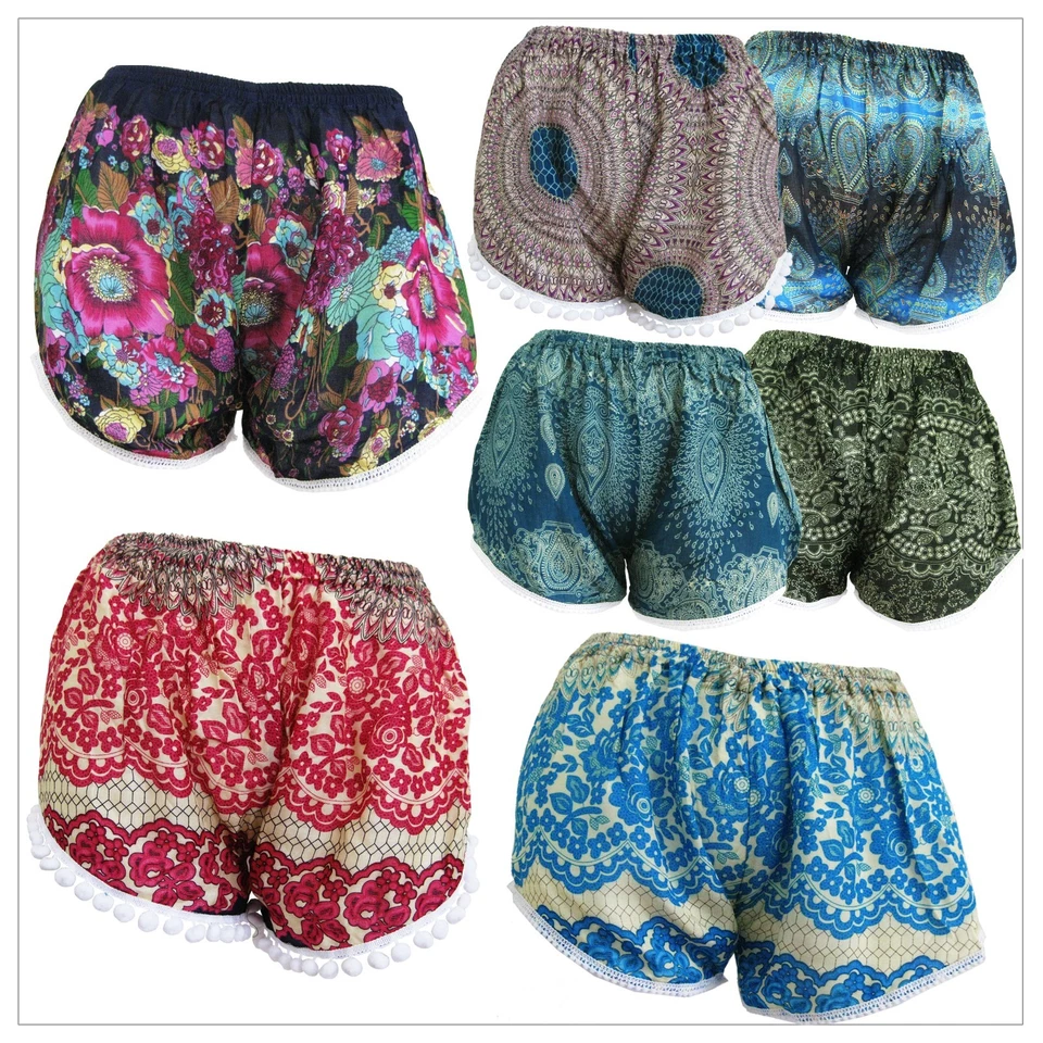 Women Harem Shorts Pants Shorts Bohemian Baggy Boho Hippie Beach Summer Caual SH - Image 1 of 1
