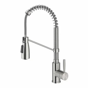 NEU Delta 18" herunterziehbare hohe Bogen Einhand Küchenarmatur Edelstahl - Bild 1 von 4