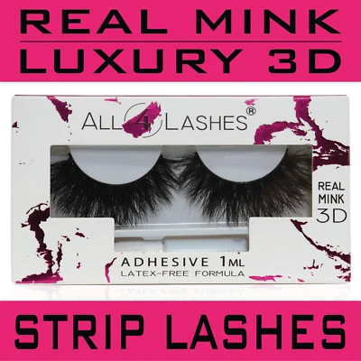 ALL4LASHES CAN'T GET ENOUGH - Echt Nerz Luxus Streifen Wimpern Volumen Wimpern Verlängerungskleber