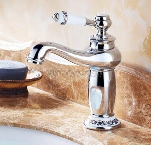 Badezimmer Wasserhahn Waschbecken Chrom Messing Vintage Stil Eingriff Mixer Wasserhähne - Bild 1 von 5
