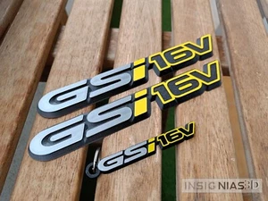 Pieza repuesto custom para Astra GSI16v yellow. Emblema GSI16V. Emblem ** 3D ** - Imagen 1 de 5