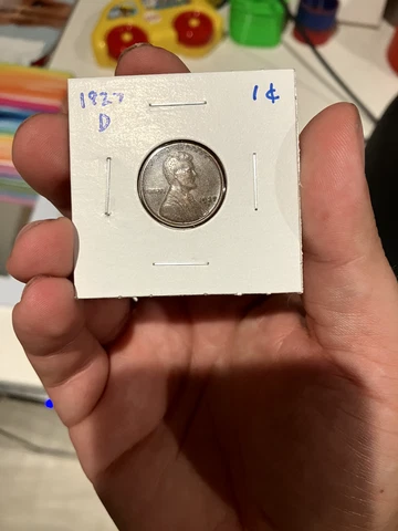 1927 D lincoln cent better date XF - AU, original see video low shipping Cover