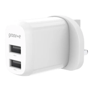 CARGADOR DE RED GROOV-E DUAL USB-A 12W - BLANCO - GVMA103WE - Imagen 1 de 4