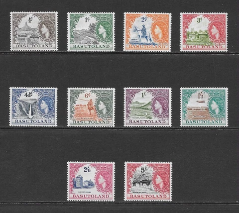 BASUTOLAND SCOTT 46 - 55 MH SHORT SET (-1) - 1954 QUEEN ELIZABETH II ISSUE Cover