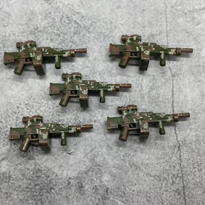 5pack Camo M249 Sub Machine Gun Blocks Accessories for Minifigures B25019 - Image 1 of 3