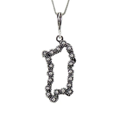 Collana donna pendente sardegna filigrana sarda argento a nido d'ape brunito - Immagine 1 di 2