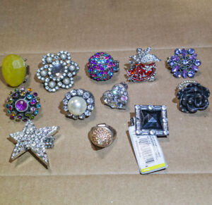 Large Statement stretch ring Lot Assorted Colors and Sizes Used and New.