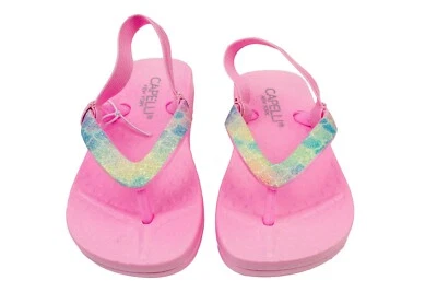 Capelli Of New York Toddler Girls Glitter Mermaid Scale Flip Flop T-Strap Sz 6/7 - Image 1 of 4