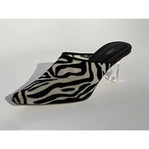 Neous Electra 65mm Mules Slides Heels Black Velvet Cream Mesh Clear Heel 36.5 - Picture 1 of 23