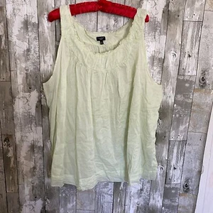 Talbots Woman plus size tank light green sleeveless trapeze top 24W 100% cotton - Picture 1 of 6