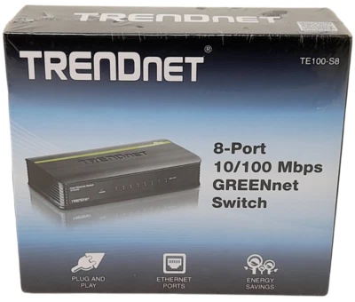 New Sealed TRENDnet GREENnet TE100-S8 8-Port 10/100Mbps Switch - Image 1 of 2