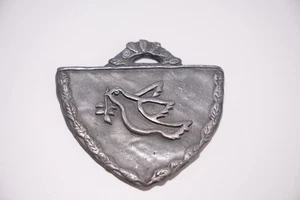 Zinn Silber Friedenstaube Milagro Ex Voto Volkskunst Weltfrieden Charm - sehr guter Zustand - Bild 1 von 4