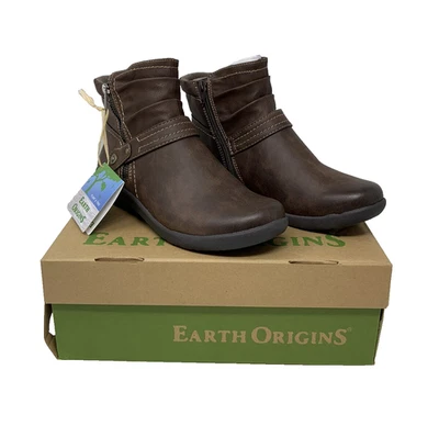 Bota Feminina Earth Origins Marrom Tornozelo Lilly Tamanho 8.5 Nova Na Caixa - Imagem 1 de 4