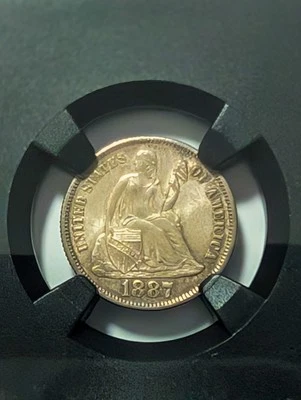1887 Seated Liberty Dime NGC MS63 – VaultBox Series 5 – Certified Silver Coin - Image 1 of 4