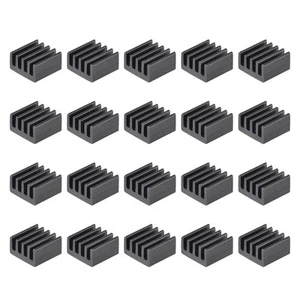 9x9x5mm Black Sticky Aluminum Heatsink Electronics Cooler for IC,MOS 20 Pcs - Afbeelding 1 van 4