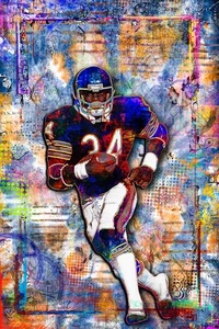 Chicago Bears Walter Payton 12x18in Pop Art Poster Bears Print Free Shipping US - Picture 1 of 10
