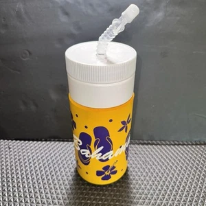 Beach Travel Insulated Cup Yellow Bahamas Flip Flop Flower Foam Mug & Lid/Straw - Picture 1 of 8