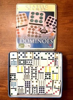 Cardinal Classic Games Double Fifteen Color Dot Dominoes -for Mexican Train Game - Image 1 of 4