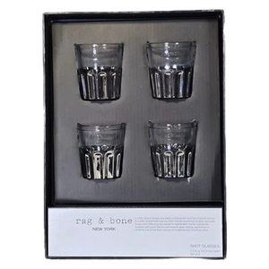 NIB Rag & Bone New York 1.5 Ounce Glass Shot Glasses Set Of 4 For Target NEW - Picture 1 of 7