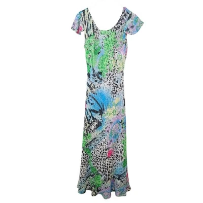 Maxi Vestido Largo Reversible de Terciopelo Medianoche Colorido Mixto Artístico Talla 6 Foto 1 de 4