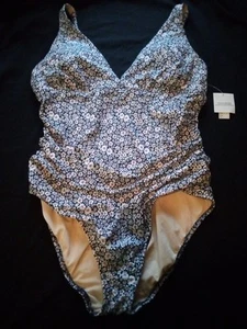 Amazon Essentials Women's One Piece Bathing Suit Size 14 With Flower Design - Picture 1 of 2