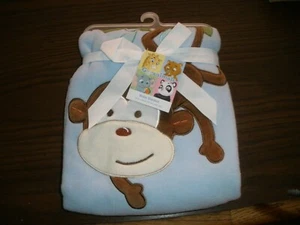 Garanimals Monkey Blue Baby Blanket (O16) - Picture 1 of 3