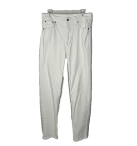 Pantalones de mezclilla blancos rectos de tiro alto Gap años 90 para mujer 12 altos 31 largos cinco bolsillos - Imagen 1 de 8
