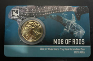 2022 Australian Mob of Roos - Whale Shark Privy Mark $1 Coin - ANDA Perth