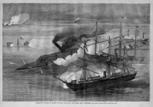 CIVIL WAR NAVAL BATTLE FARRAGUT 1864 MOBILE BAY CAPTURE OF REBEL RAM TENNESSEE - Picture 1 of 1