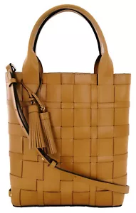 Michael Kors Brown Tote Bag Woven Medium Leather Satchel Vivian Tan RRP £415 - Picture 1 of 15