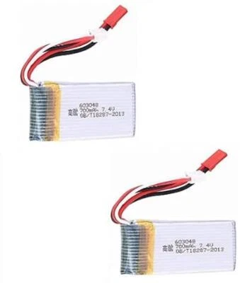 2x 7.4V 700mAh LiPo Akkus für MJX X600 Drohne | Hochleistungsakku, Silber - Bild 1 von 4
