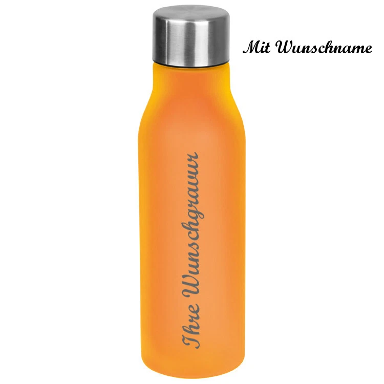 GRAVUR BY LIVEPAC-GESCHENKELT Kunststoff Trinkflasche mit Namensgravur - 0,55l - Farbe: orange