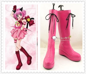 Scarpe stivali cosplay Momomiya trasfigurazione Tokyo Mew Mew Ichigo nuovi - Foto 1 di 5