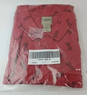 Camiseta roja manga corta Scandia Woods para hombre con botones talla 3XL. Foto 1 de 4