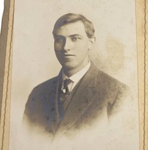 Antique Cabinet Card Man Portrait Photo Picture Sepia - Picture 1 of 5