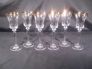 Mikasa Jamestown Gold Trim Wine Glasses Set of 6 - Picture 1 of 11