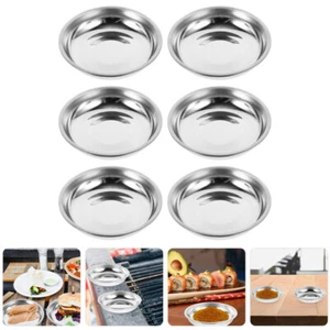 6 Piezas Plato Acero Inoxidable Platos Salsa Barbacoa Condimento Cuenco - Imagen 1 de 12