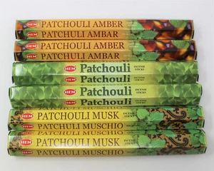 Patchouli, Patchouli Amber, Patchouli Musk: Hem Incense Set 6 x 20 = 120 Sticks - Picture 1 of 11