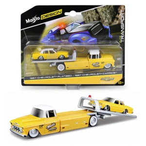 1:64 Flatbed Truck with Caprice Model Car Diecast Toy Cars Boys Toys for Kids - Picture 1 of 6