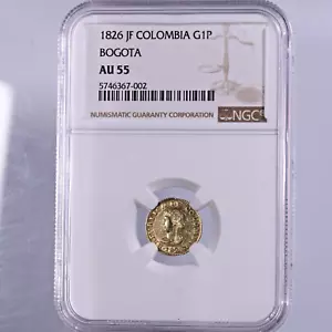 1826 JF Colombia G1P Bogota NGC Certified AU55 - Picture 1 of 2